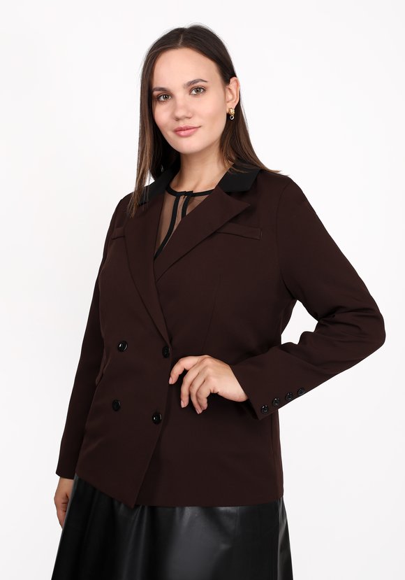 Жакет с контрастным воротом шир.  580, рис. 1