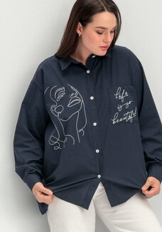 Рубашка с принтом на передней полочке