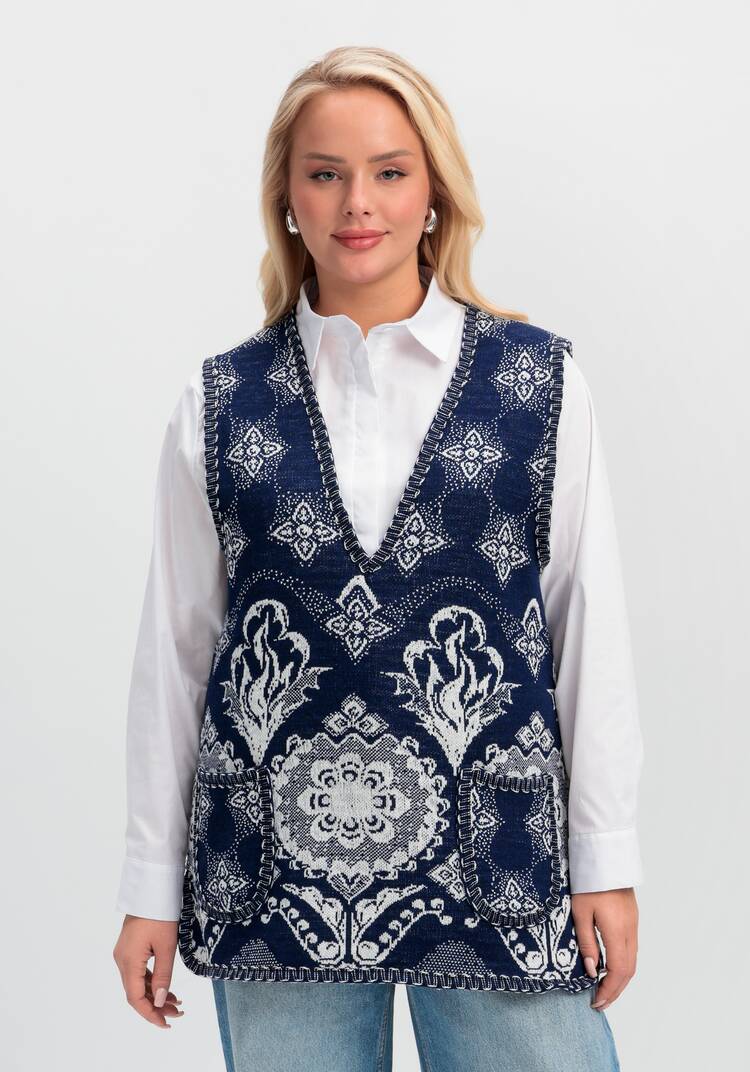 Жилет из шерсти Ласковое тепло шир.  750, рис. 32