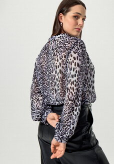 Блуза с принтом леопард