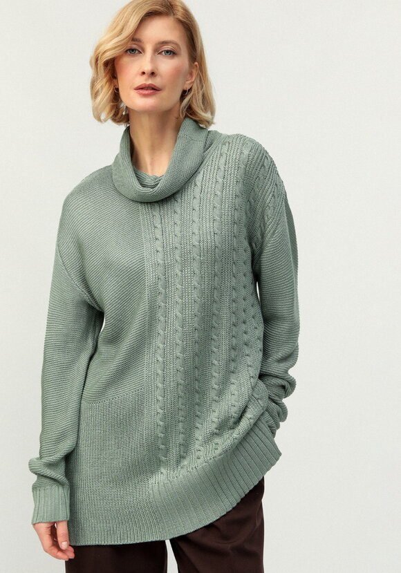 Удлиненный джемпер с косами шир.  580, рис. 7
