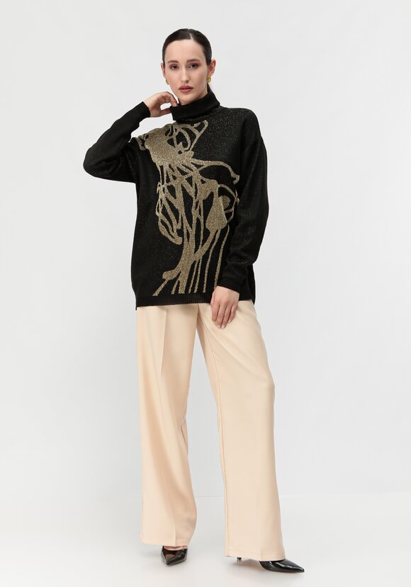 Туника женская с абстракцией и высоким горлом шир.  580, рис. 20