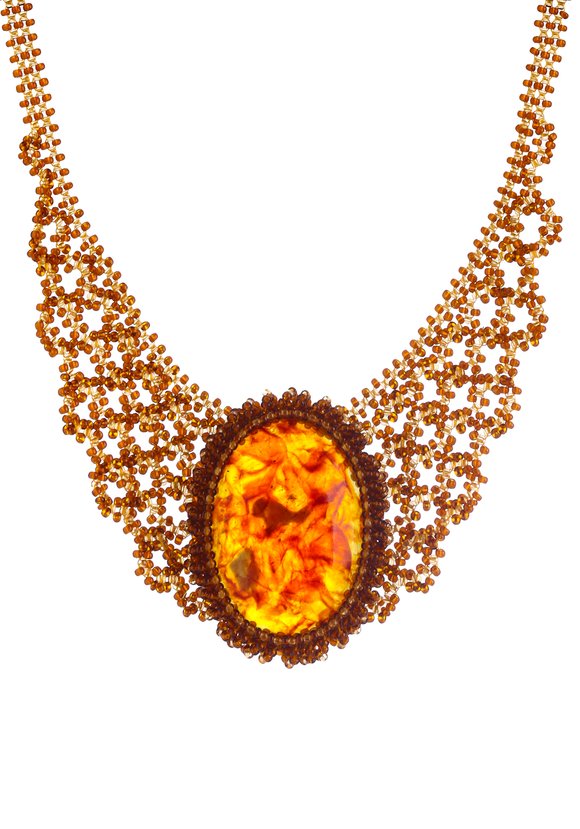 Колье Янтарные кружева шир.  580, рис. 1