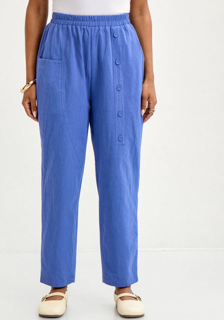 Брюки с декоративной планкой и карманами шир.  750, рис. 28