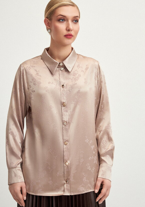 Блуза с жаккардовым принтом шир.  580, рис. 11