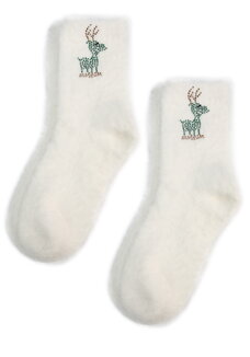 Носки с шерстью норки и стразами, 2 пары