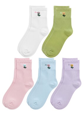 Комплект носочков с цветком 5 штук