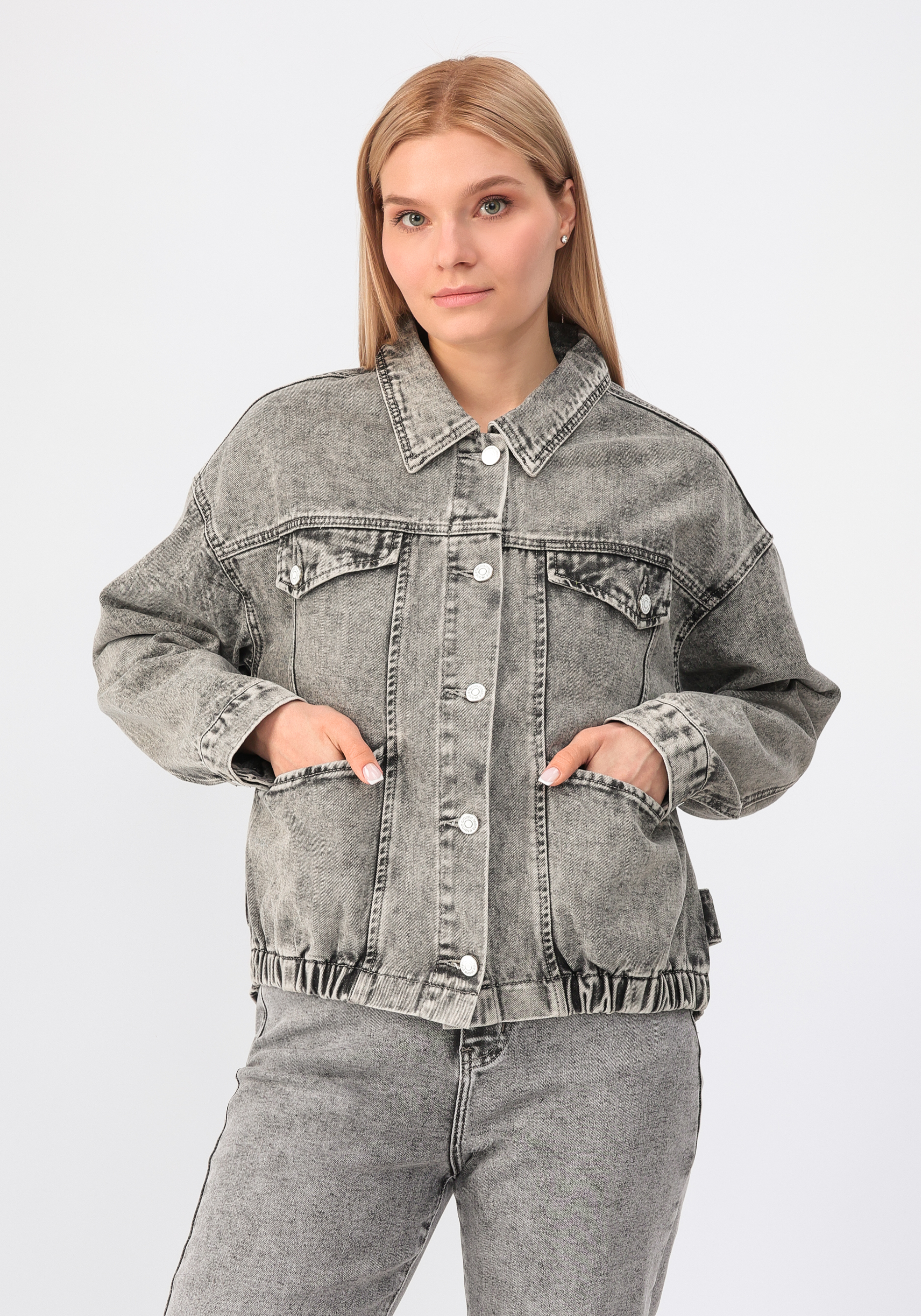 Куртка джинсовая "Милена" No name, размер 48, цвет серый