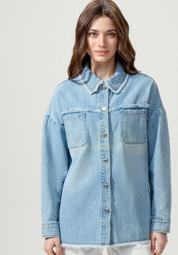 Джинсовая куртка с бахромой по краям шир.  580, рис. 12