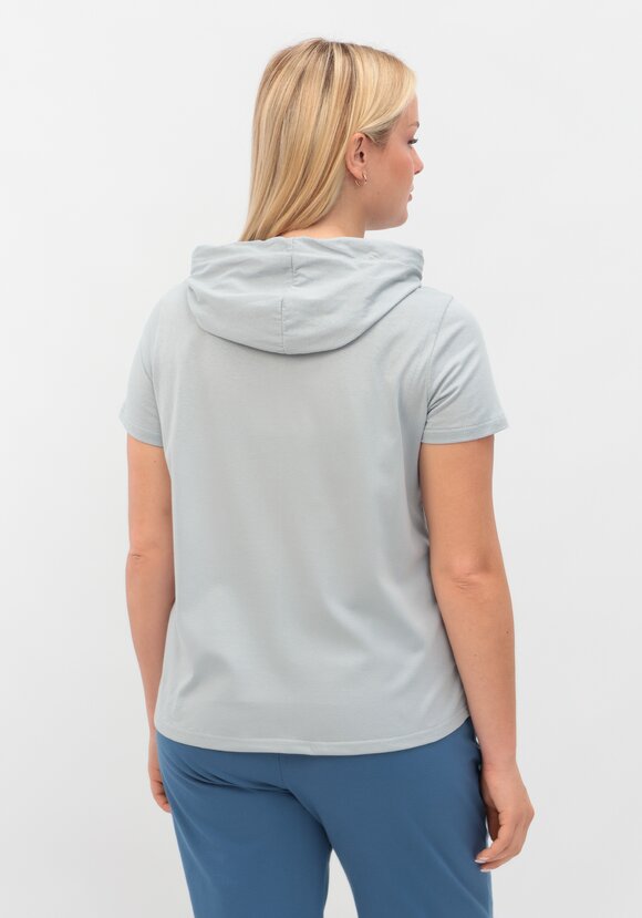 Футболка с капюшоном и лаконичным принтом шир.  580, рис. 12