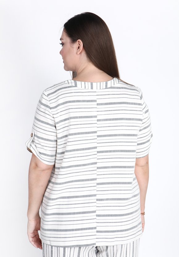 Туника с коротким рукавом в полоску шир.  580, рис. 3