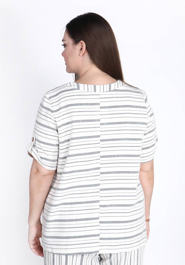 Туника с коротким рукавом в полоску шир.  750, рис. 3