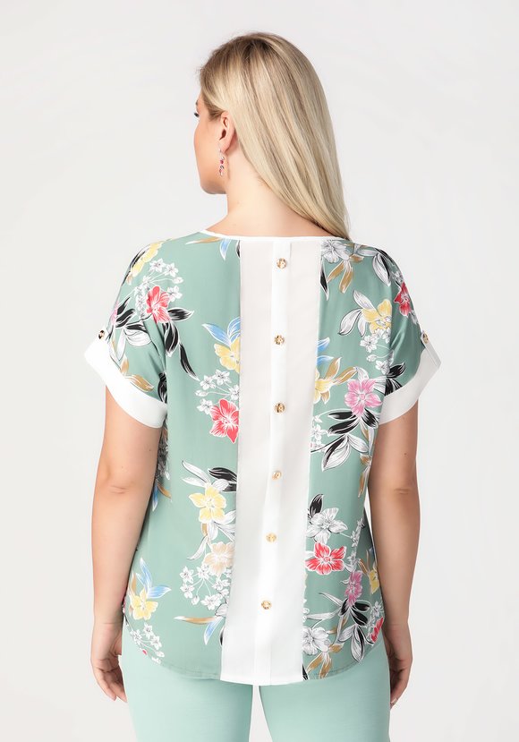 Блуза Цветочный день шир.  580, рис. 2