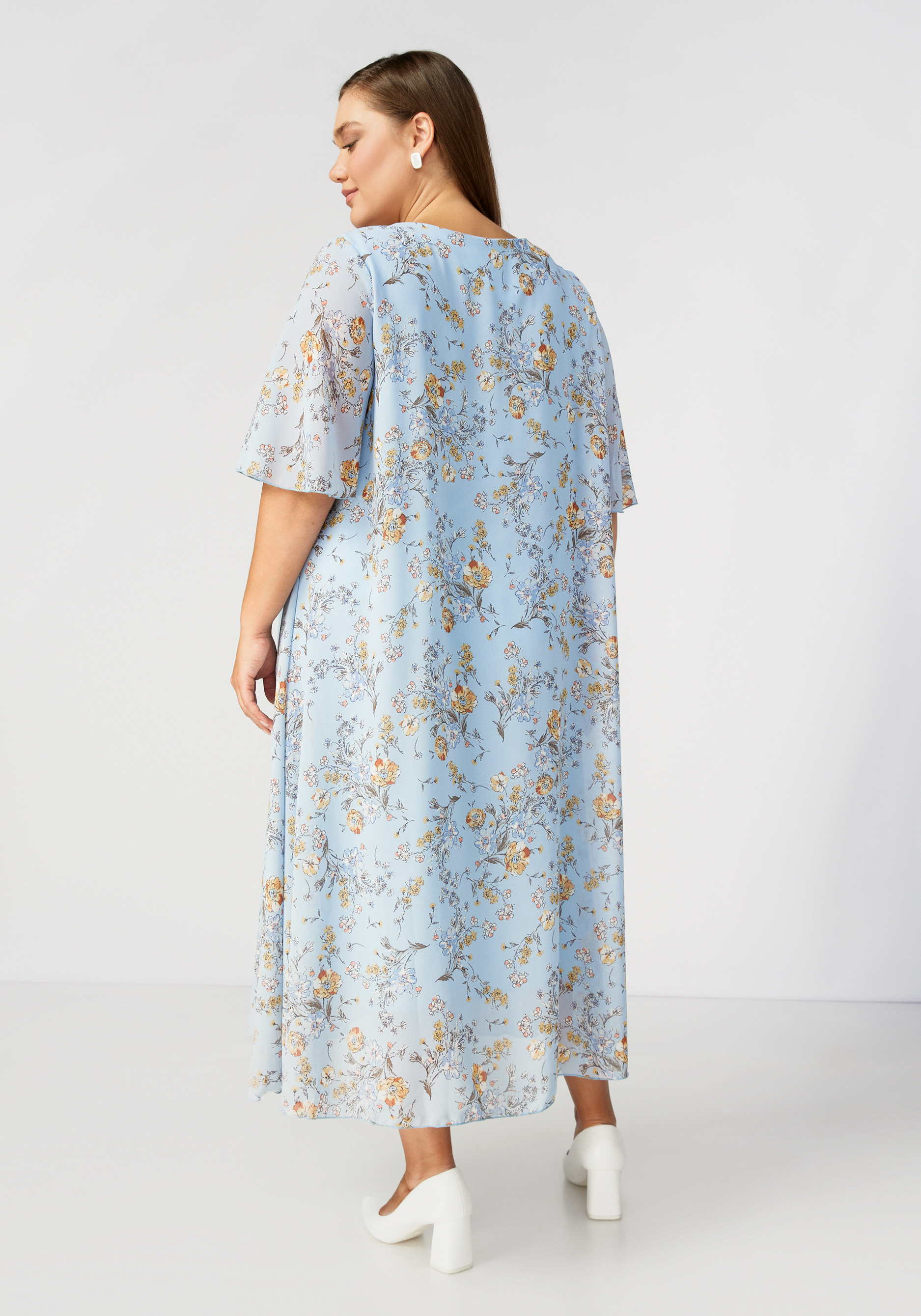 Платье свободного кроя с цветочным узором Bianka Modeno, размер 58 - фото 2