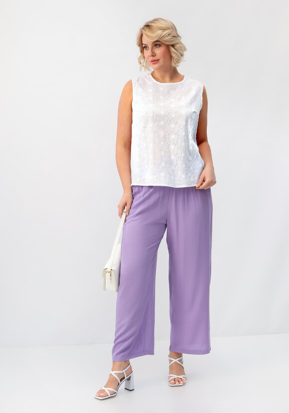 Майка ажурная из шитья с круглым вырезом шир.  580, рис. 2