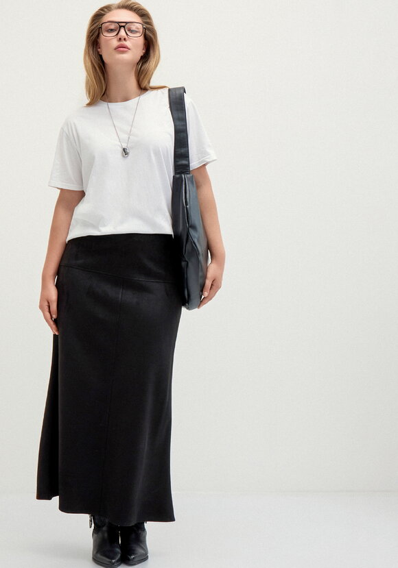 Юбка из экозамши на кокетке шир.  580, рис. 1