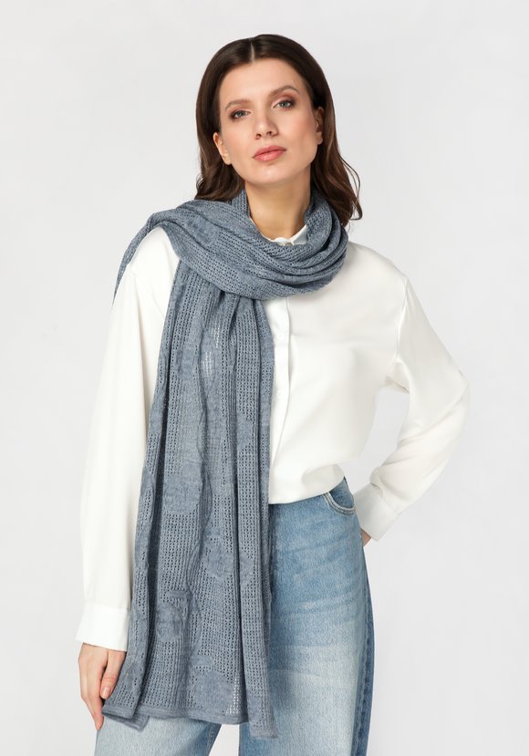 Палантин в технике ажура с имитацией кружева шир.  580, рис. 26