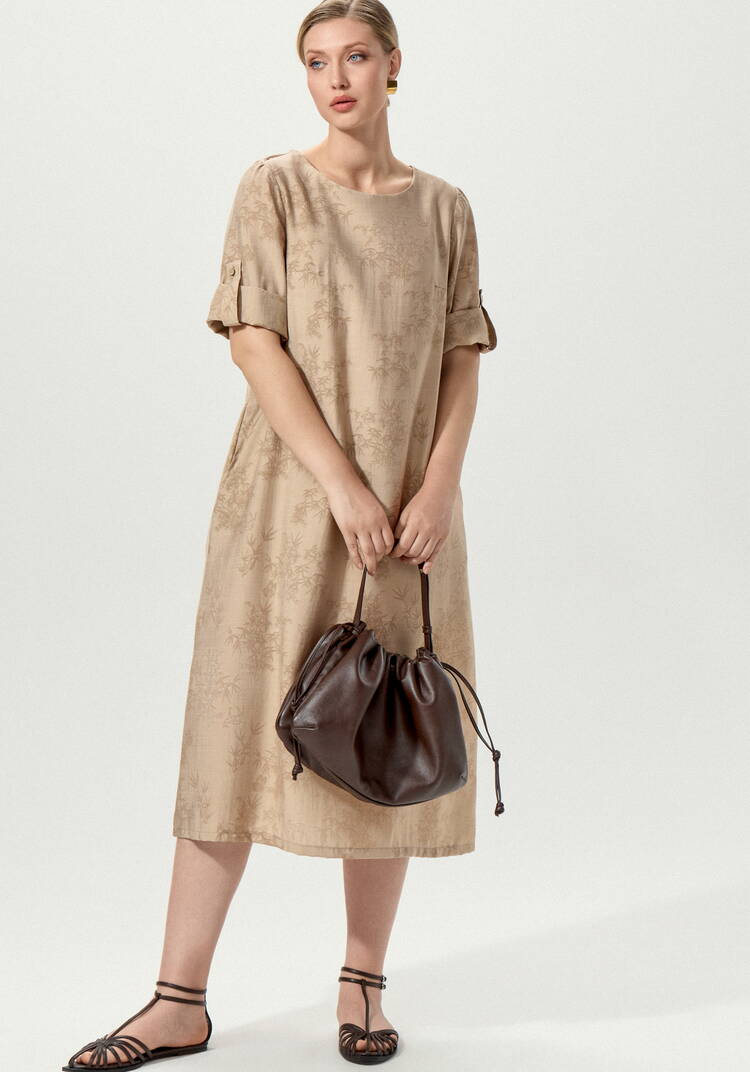 Платье изо льна с принтом свободного кроя шир.  750, рис. 8