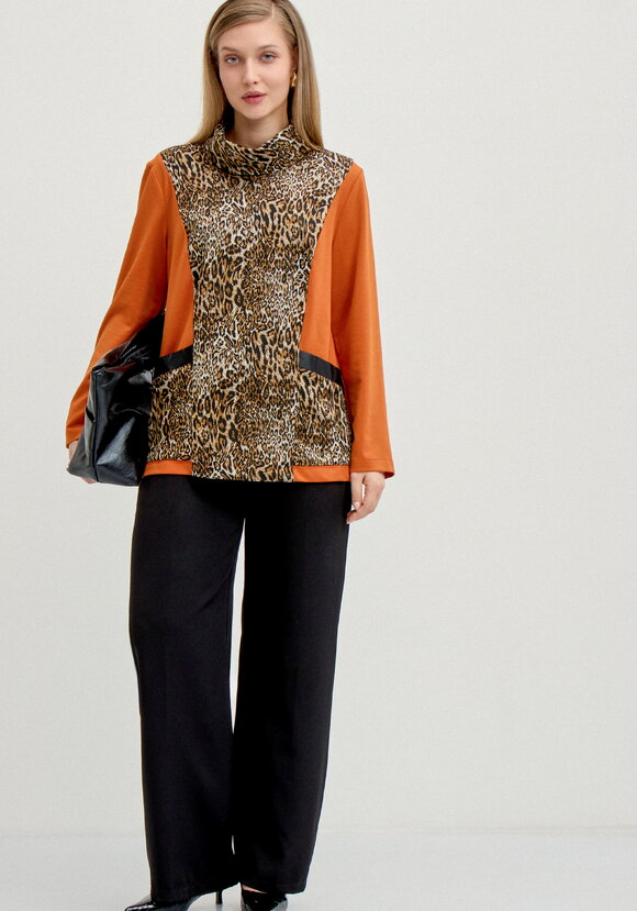 Блуза с анималистичным принтом по груди шир.  580, рис. 2