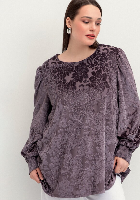 Блуза с цветами из бархата шир.  580, рис. 17