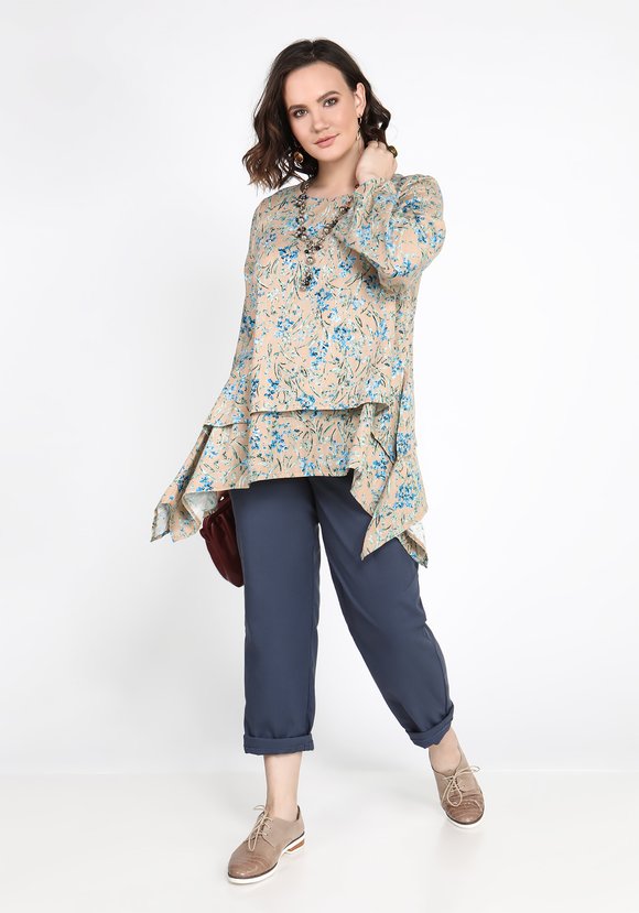 Туника с цветочным принтом Адель шир.  580, рис. 1
