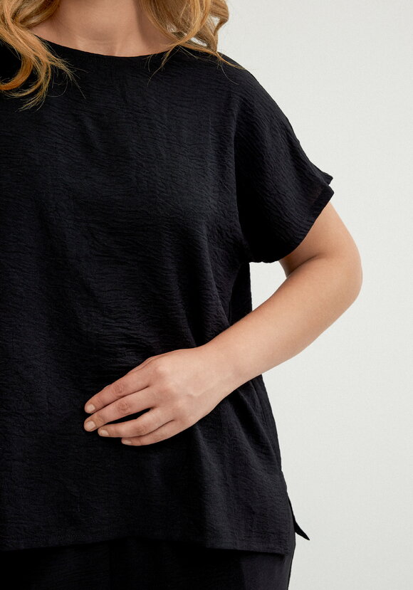 Блуза свободная со спущенным плечом шир.  580, рис. 5