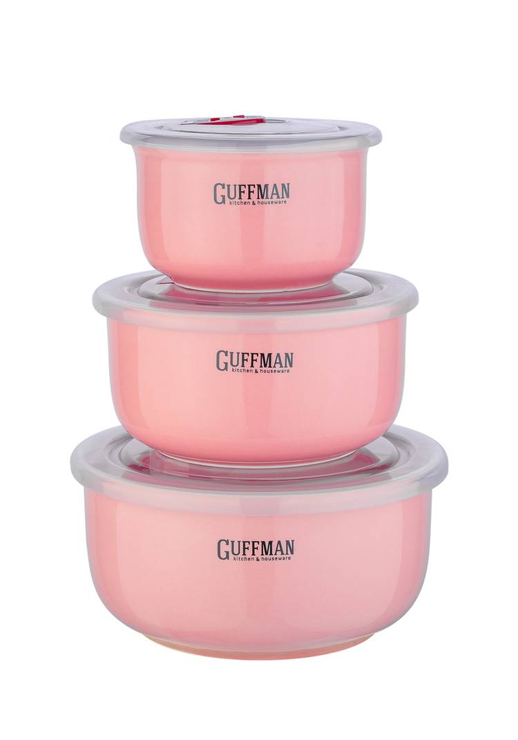GUFFMAN Набор контейнеров с крышкой, розовые шир.  750, рис. 1
