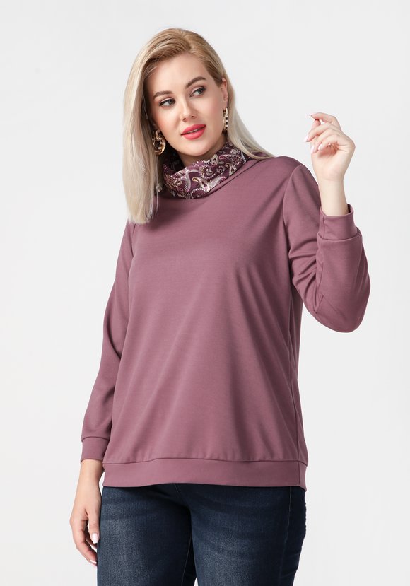 Джемпер с контрастным воротником хомут шир.  580, рис. 9