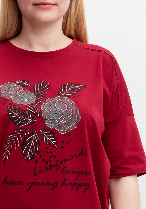 Футболка с принтом Зеленый цветок шир.  580, рис. 10