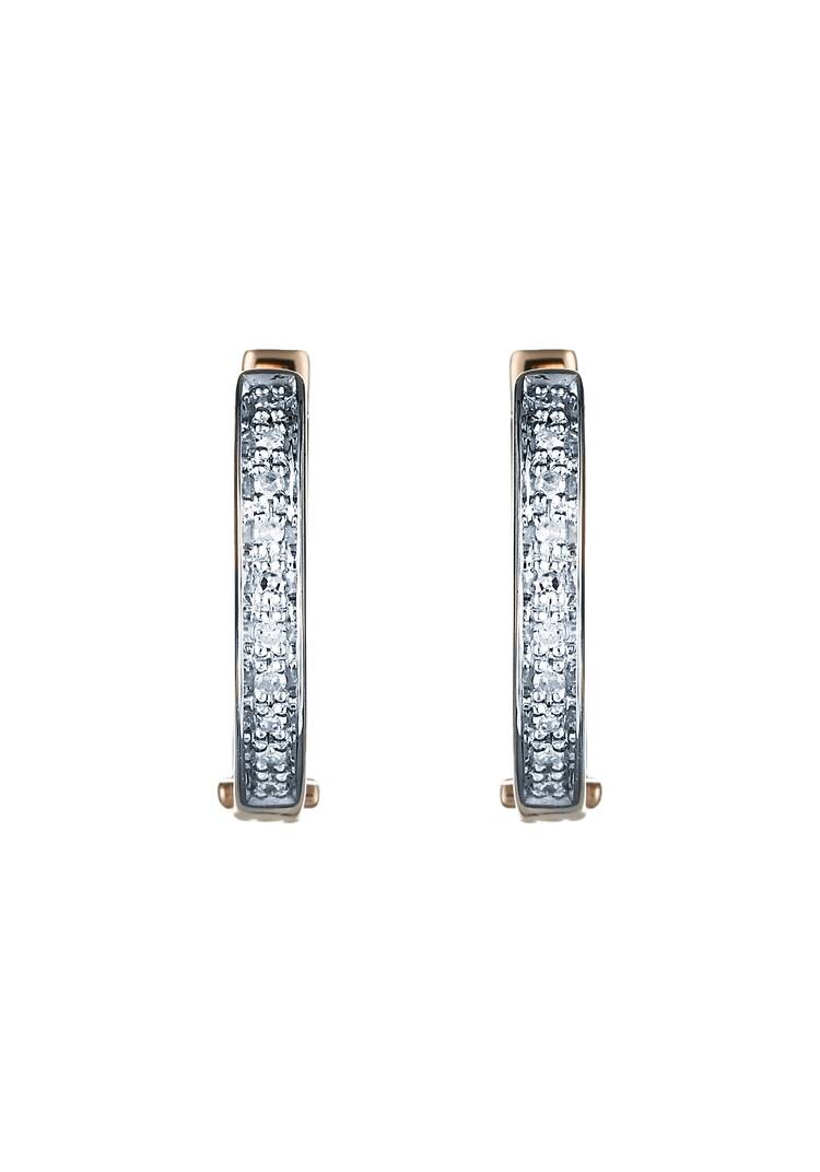 Серьги золотые с бриллиантами Утончённость шир.  750, рис. 2