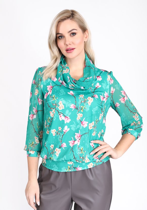 Блуза с воротом хомут шир.  580, рис. 1