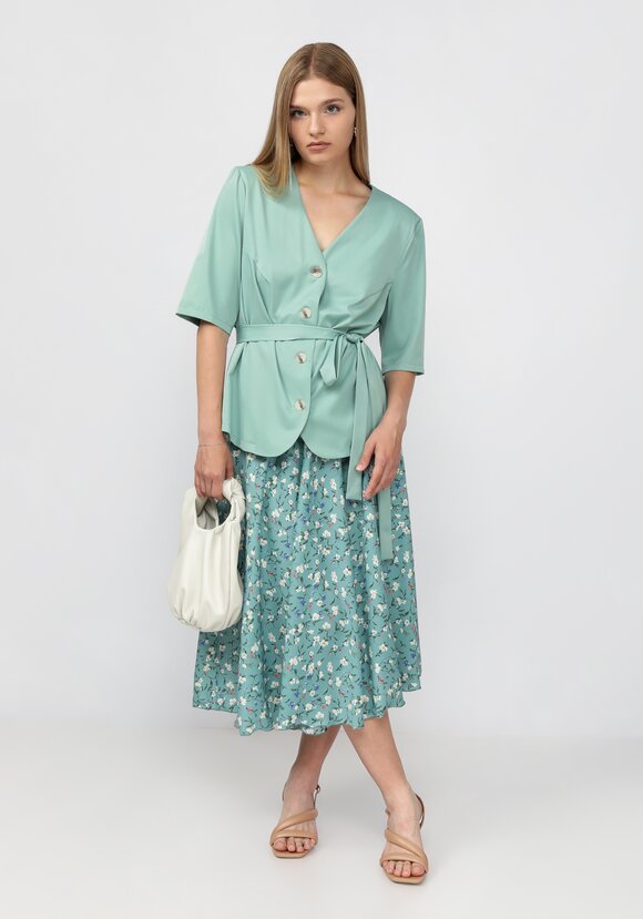 Комплект: блузат+юбка c цветочным принтом шир.  580, рис. 22