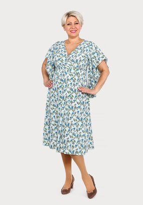 Платье с оригинальными рукавами и поясом