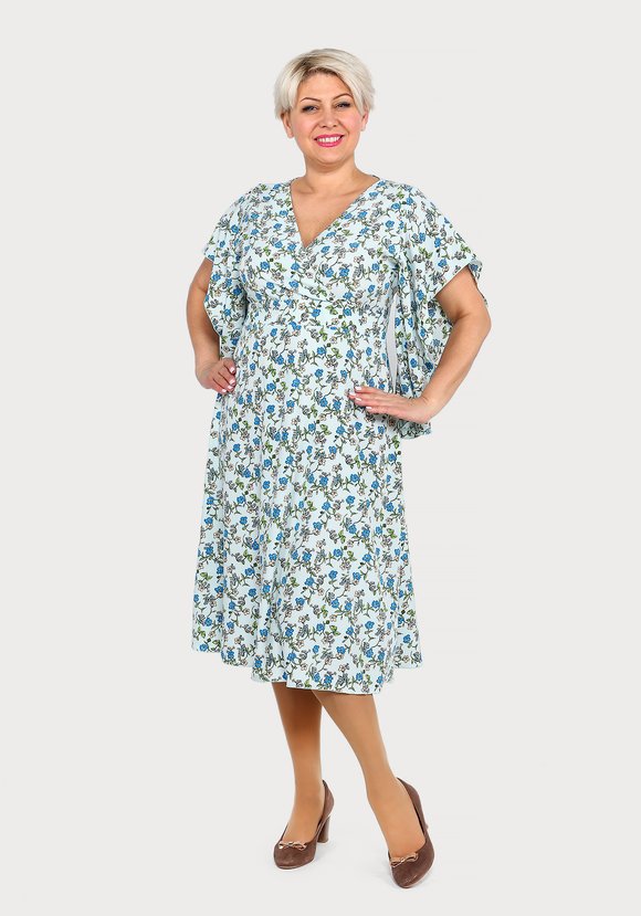 Платье с оригинальными рукавами и поясом шир.  580, рис. 1