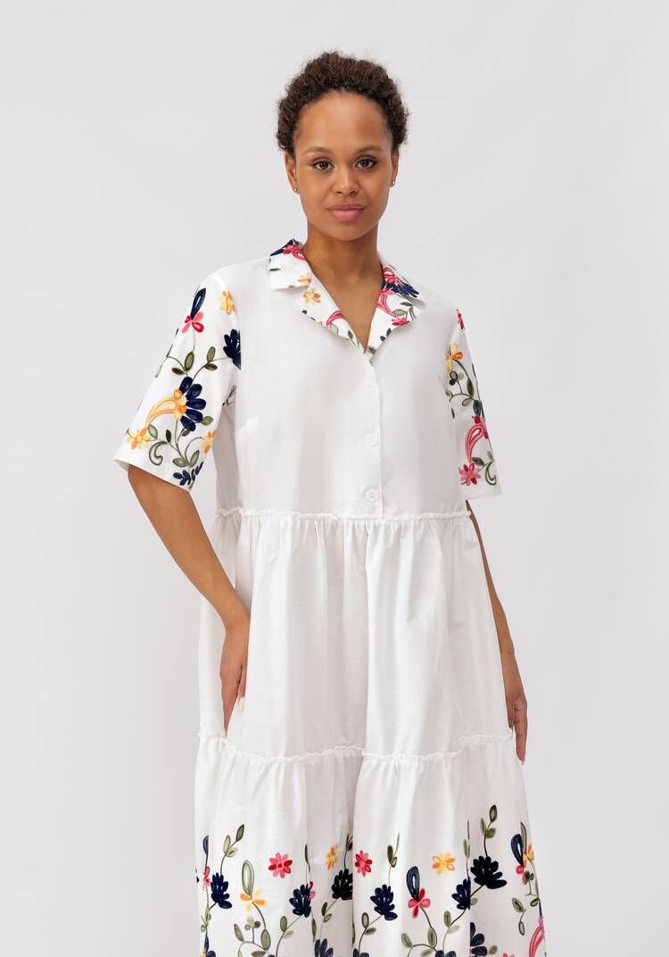 Платье ярусное с цветочной вышивкой шир.  750, рис. 20