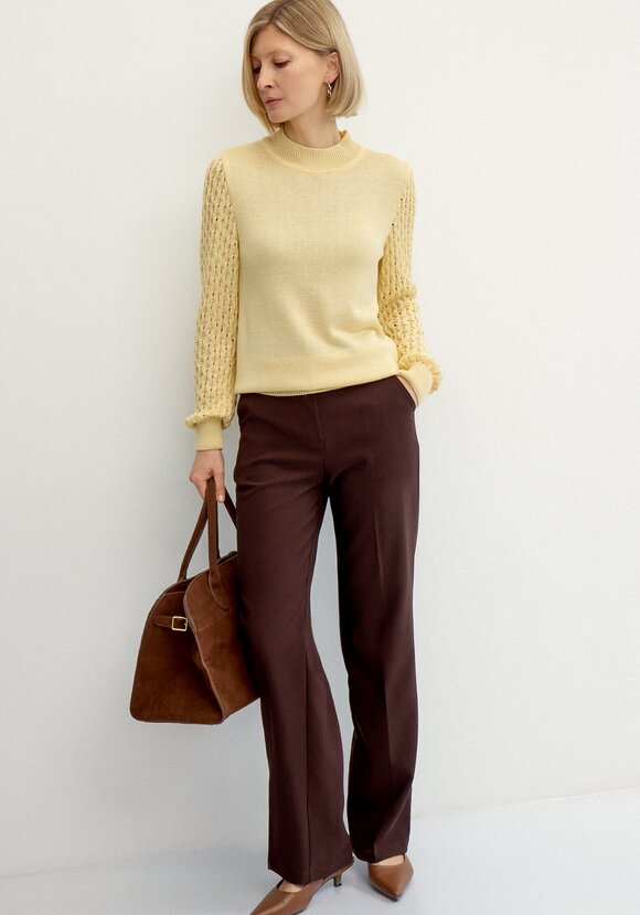 Джемпер с ажурными рукавами объемной вязки шир.  580, рис. 18