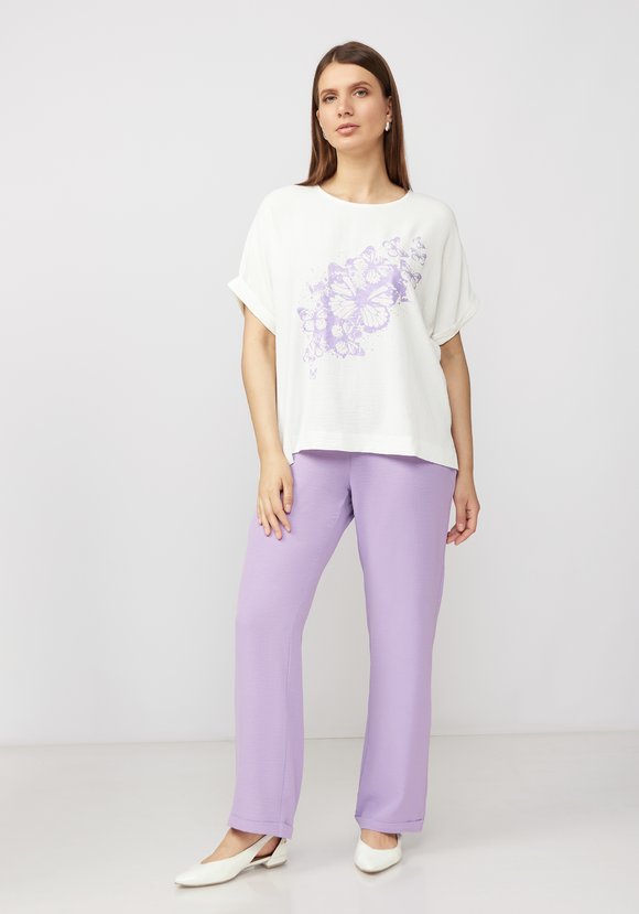 Комплект с ярким принтом на блузе шир.  580, рис. 34