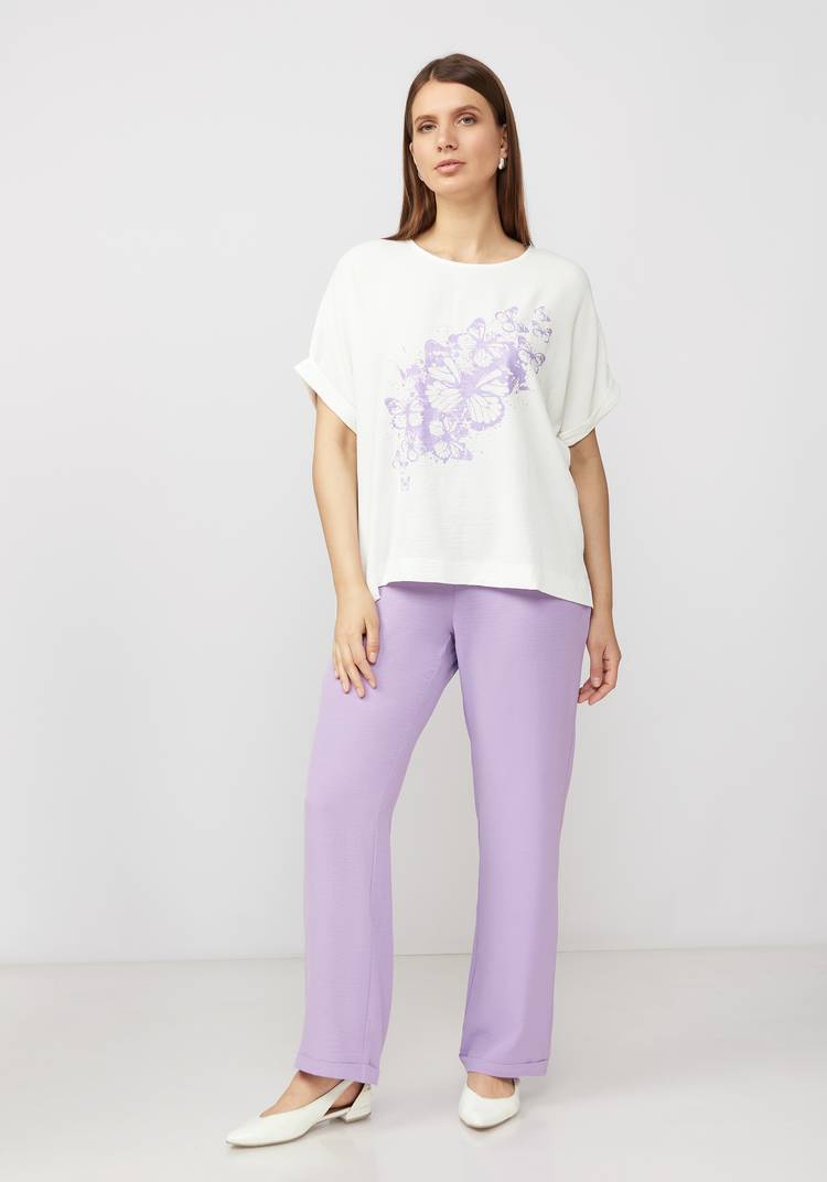 Комплект с ярким принтом на блузе шир.  750, рис. 34