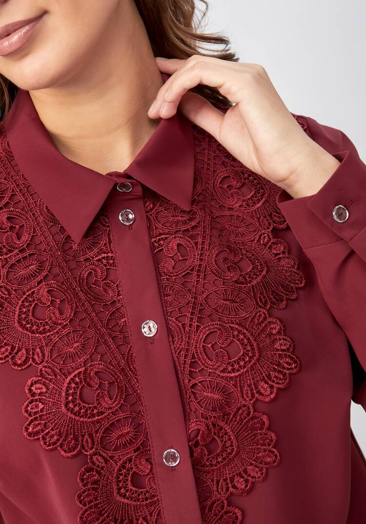 Блуза прямого кроя с ажурным кружевом шир.  750, рис. 27