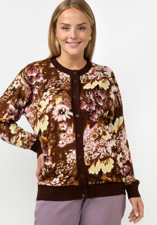 Кардиган с цветочным принтом на пyговицах