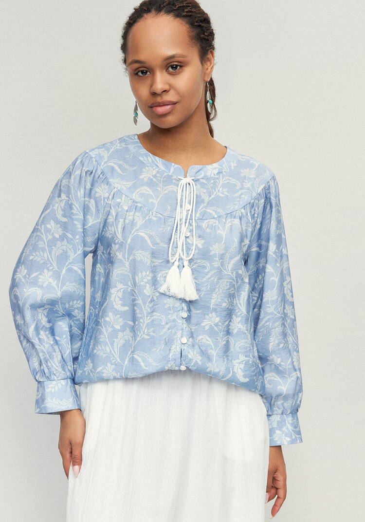 Блуза с цветочным принтом Эмилия шир.  750, рис. 1