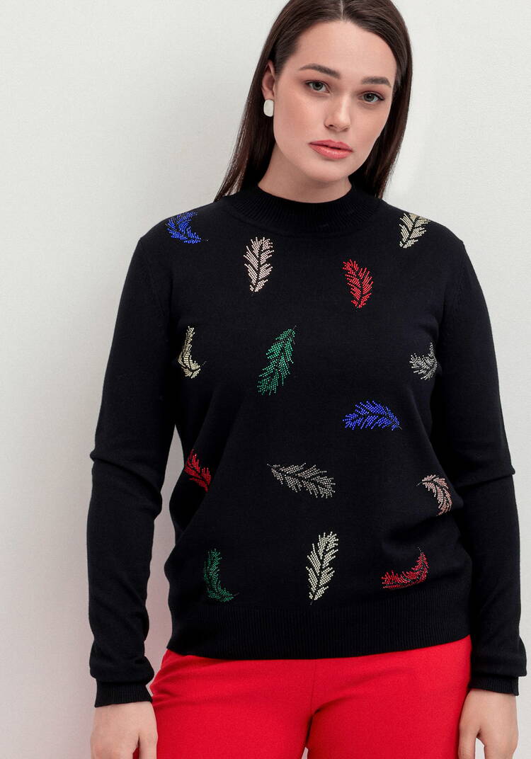 Джемпер с принтом в виде перьев шир.  750, рис. 12