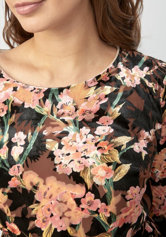 Платье с цветочным принтом из бархата шир.  580, рис. 13