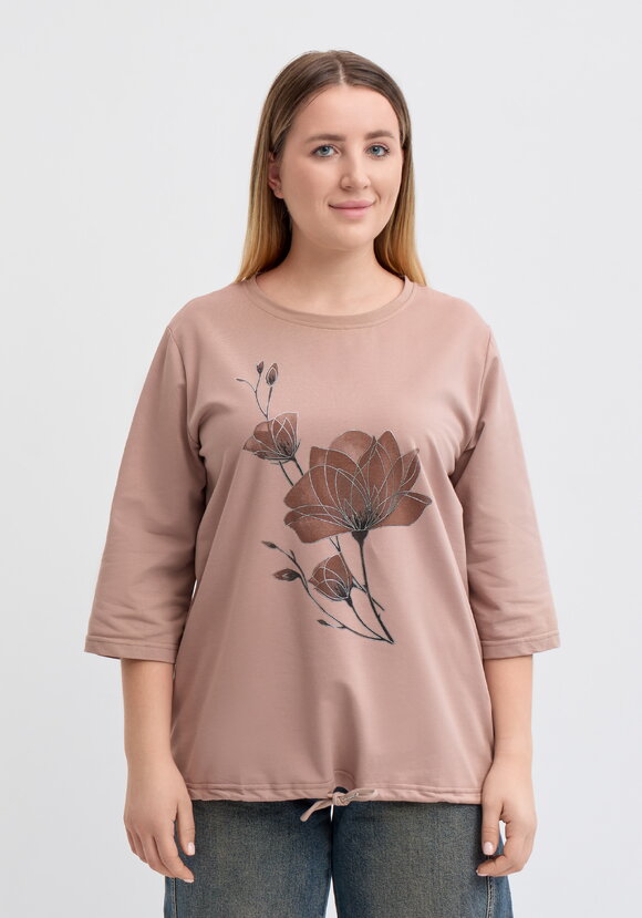 Блуза на кулиске с принтом шир.  580, рис. 10