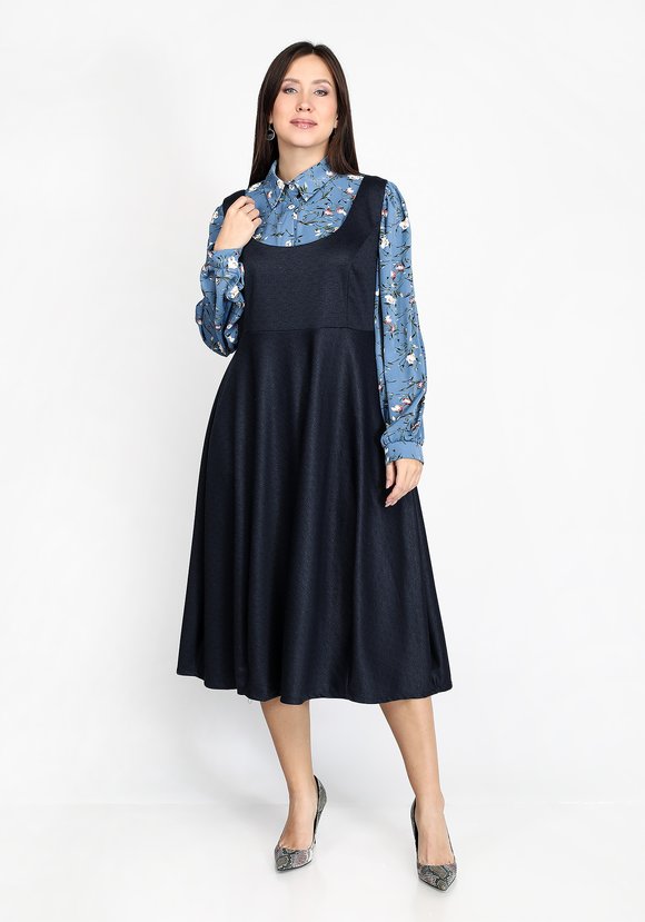 Блуза принтованная с длинным рукавом шир.  580, рис. 7