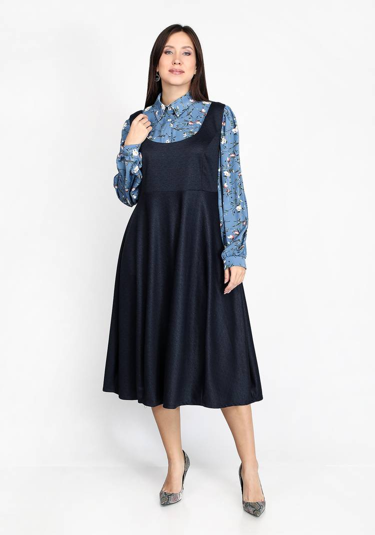 Блуза принтованная с длинным рукавом шир.  750, рис. 7