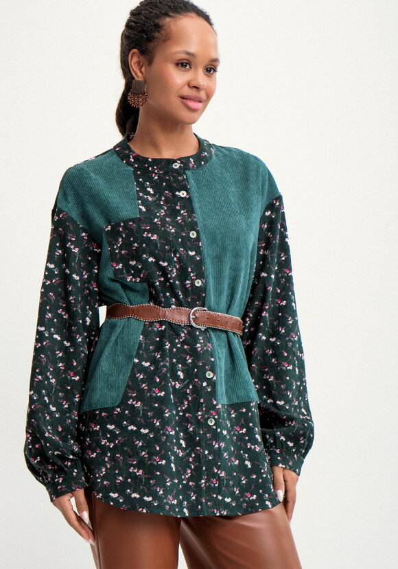 Блуза из комбинированной ткани Рин шир.  580, рис. 9