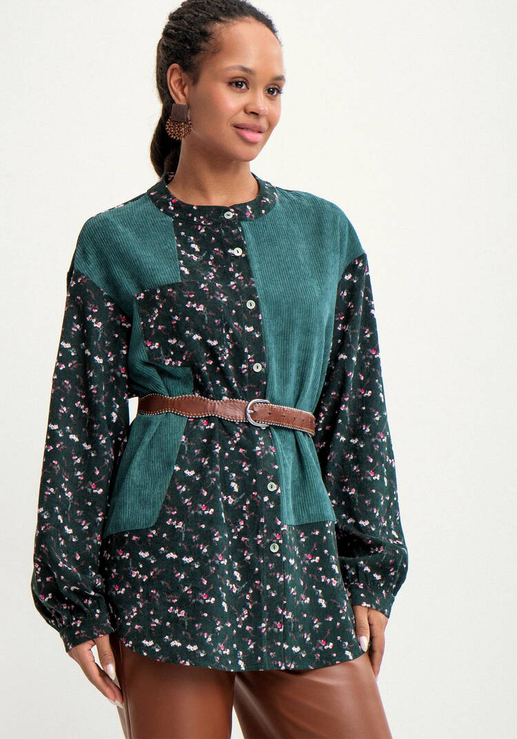 Блуза из комбинированной ткани Рин шир.  750, рис. 9