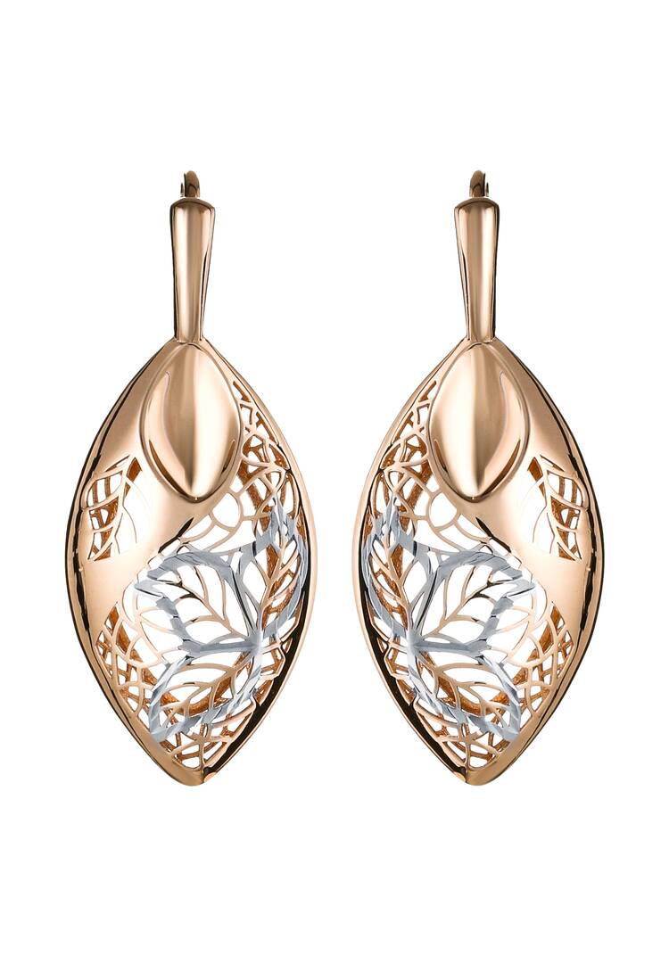 Серьги золотые Истинное наслаждение шир.  750, рис. 2