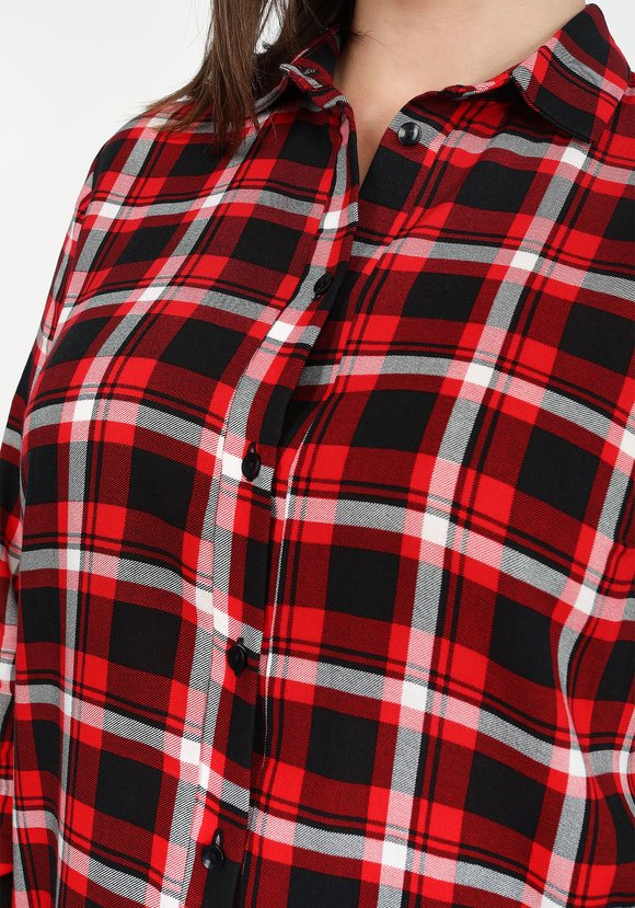 Блуза-рубашка прямого кроя в клетку шир.  580, рис. 8